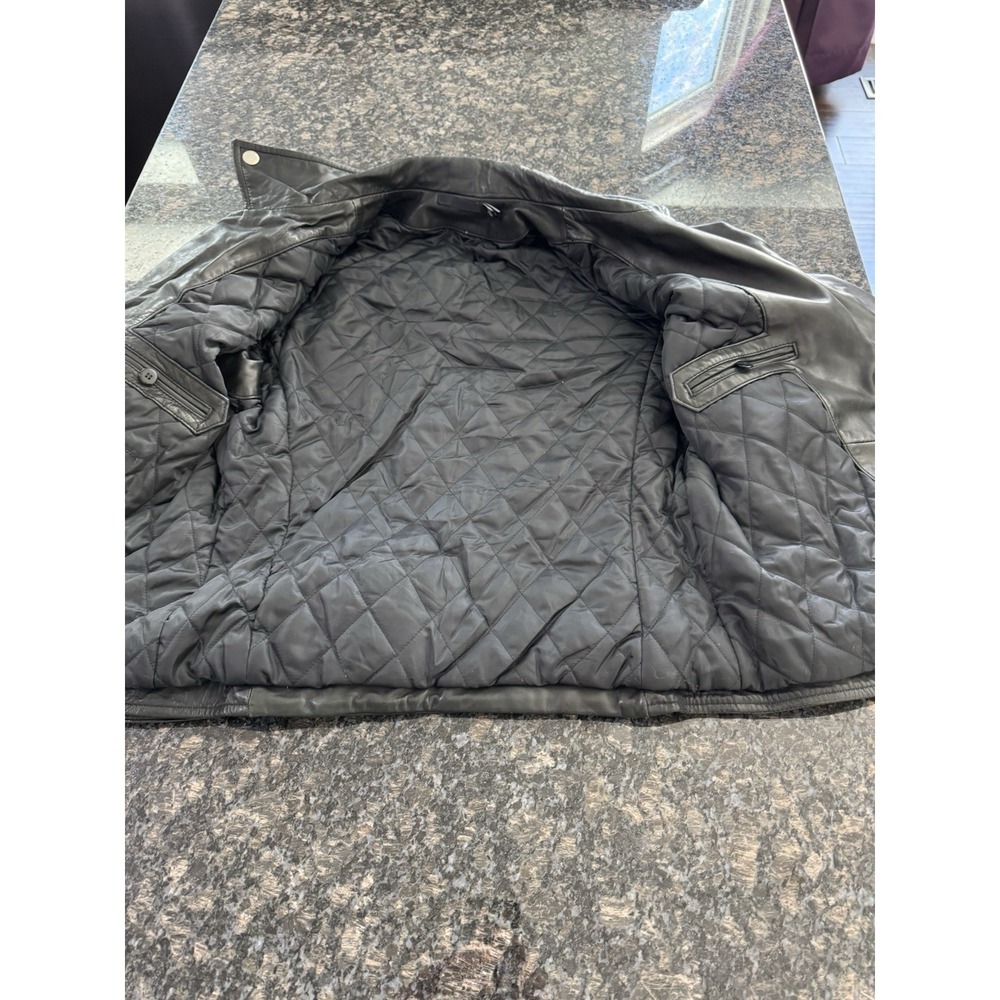 BLK DNM Black Vintage Distressed Perfecto Moto Leather Jacket. Glass Beads Med - Picture 5 of 15